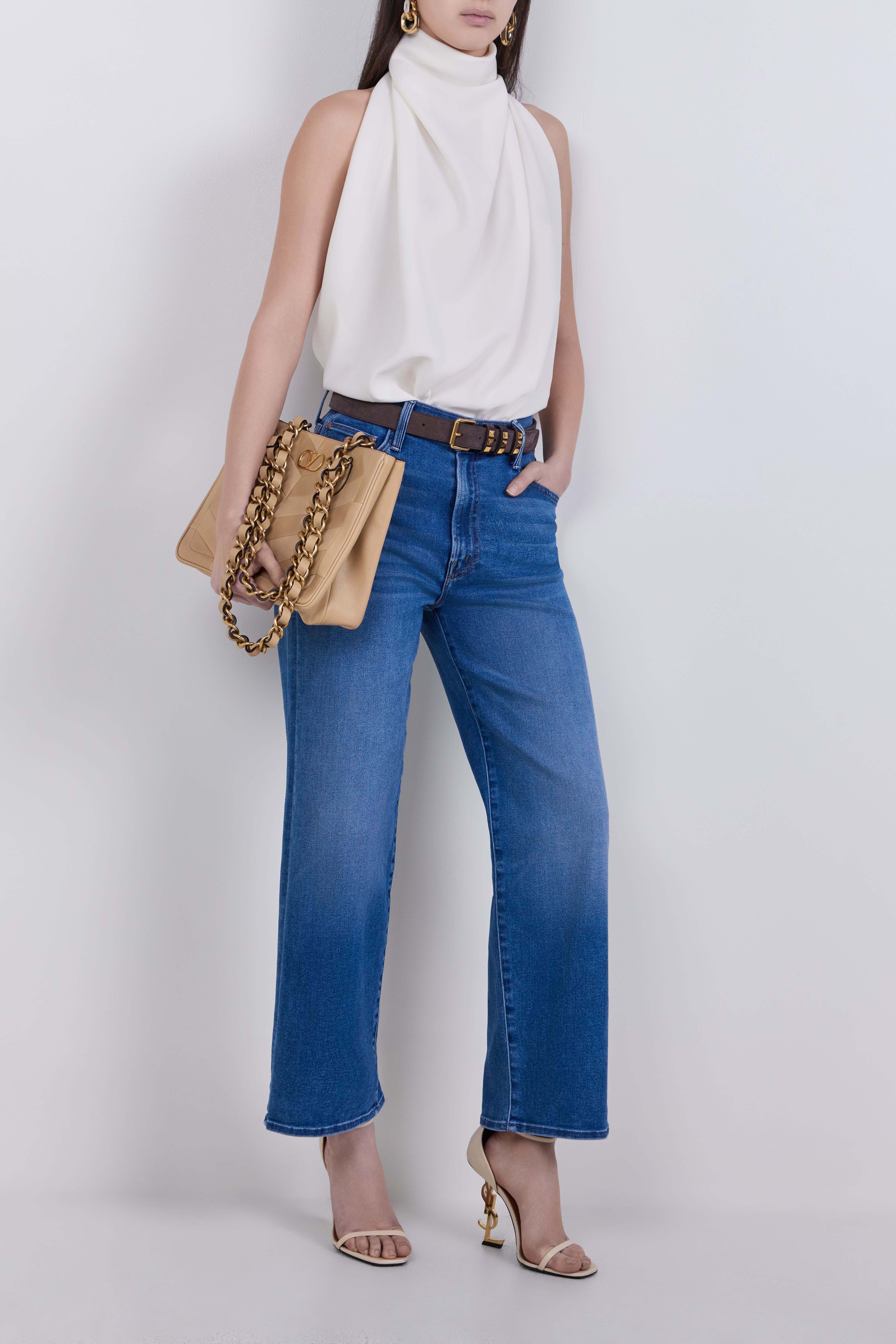 מכנסי ג'ינס אוברסייז בגזרה ישרה